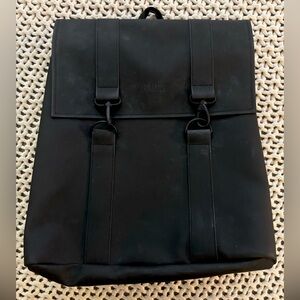 Rains MSN Backpack Clasp Messenger Black Waterproof Travel Work school used 2 XS